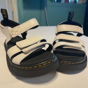 Dr. Martens Kids White and Black Sandals